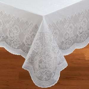  Floral Vinyl Lace Tablecover 54 Inch Round Health 