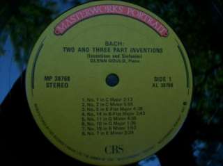 LP BACH Two and Three Part Inventions GOULD CBS Master  