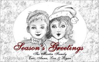 Personalized Christmas Holiday Children Greeting Cards  
