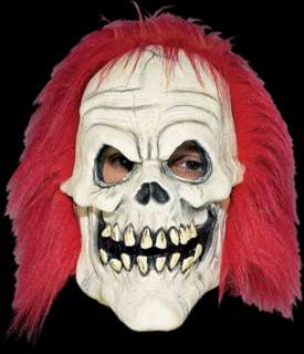 white SKULL MASK red hair scary adult halloween costume  