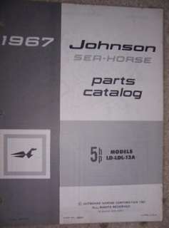 1967 Johnson Sea Horse Outboard Parts Catalog 5 HP r  