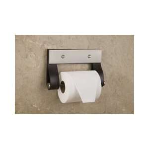  Satin Nickel & Brindle Leather 8 3/16 Inch Toilet Paper 