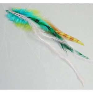  Feather Hair Extension   Five Piece Set   Grizzly Green 