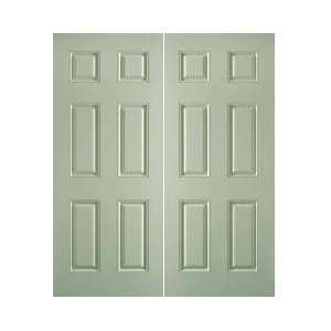 Exterior Door Smooth Fiberglass Six Panel Pair (Single also available 