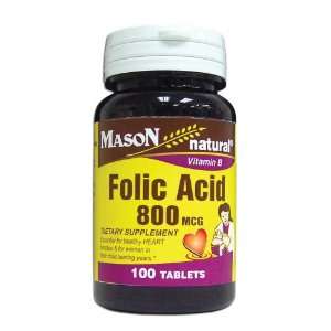  Mason Folic Acid 800 MCG 100 Tablets Health & Personal 