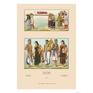 Colorful Costumes of India Giclee Poster Print by Racinet , 18x24 