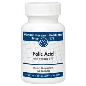   Folic Acid with Vitamin B12   120 capsules   Vitamin Research Project