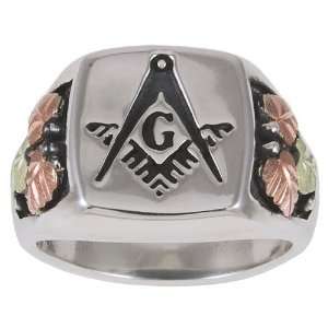  Masonic Oxidized Silver Ring Jewelry