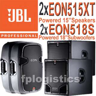2x JBL EON515XT Powered 15 Speaker w/ 2x EON518S 18 Powered 