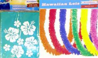 NEW Hawaiian Luau/Beach Party 20 Luminaries + 36 Leis  