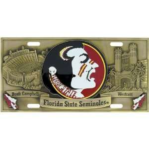  Florida State Seminoles Bronze License Plate Cover Sports 
