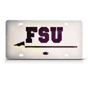Fsu Florida State Mirror Finish Metal College License Plate Wall Sign 