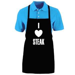 Funny I LOVE STEAK Apron; One Size Fits Most   Medium Length Kitchen 