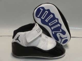 Nike Jordan 11 Retro White Black Concord Soft Shoes Crib Size 2  