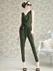   Fashion Sleeveless WomenS Rompers Jumpsuits Pants 2946# Green/Red M L
