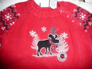 Kids Ugly ? Christmas Sweater Nordic Moose Crossing 18m  