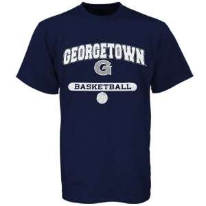  Russell Georgetown Hoyas Navy Blue Basketball T shirt 