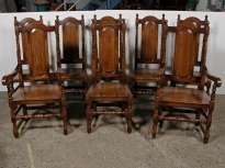Elizabethan Tudor Oak Farmhouse Dining Chairs English  