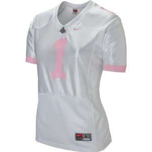   Womens Nike White #1 Football Replica Jersey