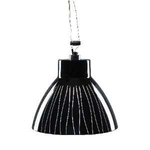  Alico Pendina Single Lamp Pendant with Black Glass Shade 
