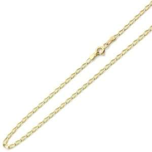  14K Two Tone Gold 2.5mm Open Link Chain Necklace 16 W 