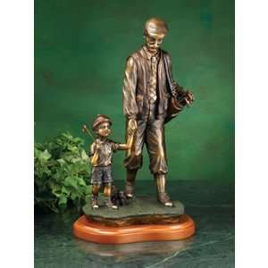    Bronze Finish Father and Son Golfers Statue