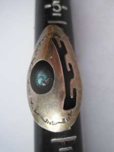 VINTAGE SOUTHWESTERN LARGE 29mm SILVER TURQUOISE CARVED SHADOWBOX RING 