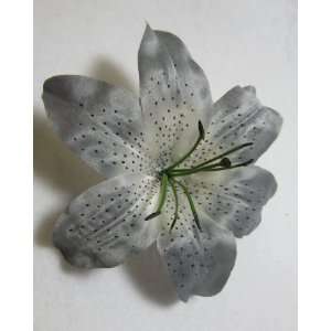  Silver Grey Lily Hair Flower Clip Beauty