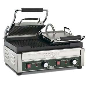    Panini Grill, Double, Ribbed Cast Iron Plates