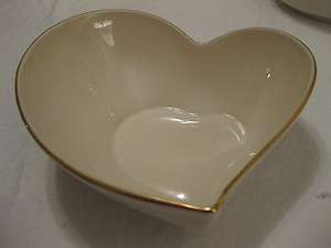 Lenox Special HEART SHAPED BOWL Asymmetric 8 Gold Trim Estate Pc 