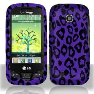 Fit LG COSMOS TOUCH Cover Hard Case PURPLE LEOPARD  