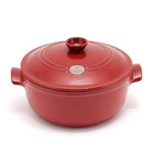  Emile Henry 7 Quart Flame Top Round Stewpot   Red Sports 