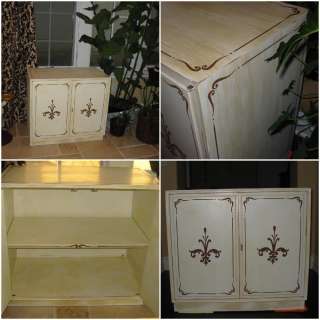 Gorgeous Hand painted Side Cabinet with Hand Painted Scrolls  