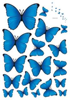 wallpaper wall decals stickers graphic vinyl removable blue butterfly