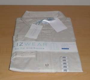 LIZWEAR Liz Claiborne WOVEN BLOUSE Shirt Button TAN XL  