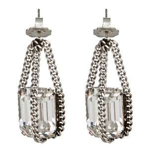 Janis Savitt   Crystal Silver Earrings