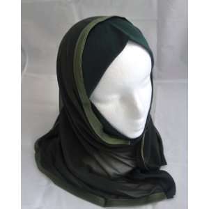  Dark Green 1 Piece Mona Hijab 