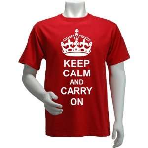 Keep Calm and Carry On Red Short Sleeve TShirt  in the US