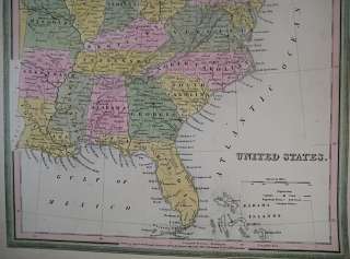 1845 Tanner Map of the United States  