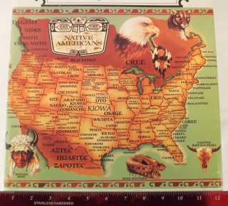 New Native American Tribes & Region Map United States Tribal Poster 13 