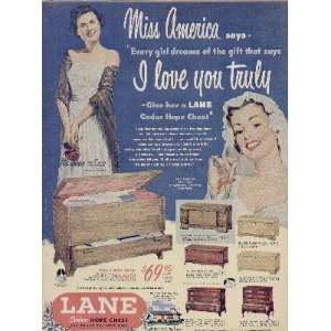   Hope Chest.  1950 LANE Cedar Hope Chests Ad, A4821A. Everything