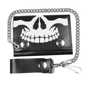  Hot Leathers 4 Tri Fold Leather Wallet Skull Automotive
