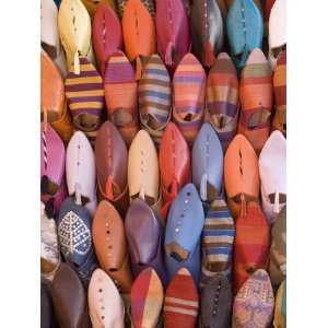 Traditional Footware in the Souk, Medina, Marrakech, Morocco, North 