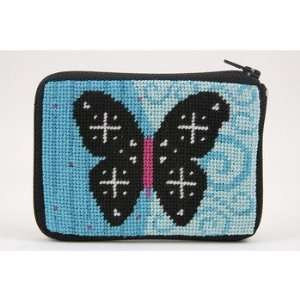 Coin Purse   Black Butterfly   Needlepoint Kit