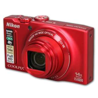 Nikon COOLPIX S8200 (Red) 16.1MP 3.0 LCD 14X Zoom Digital Camera 