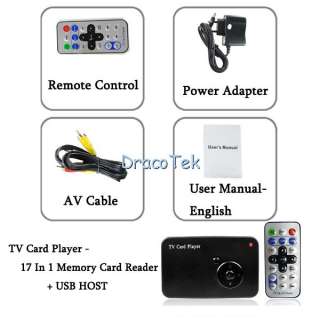 TV Card Player   17 In 1 Memory Card media file Reader  