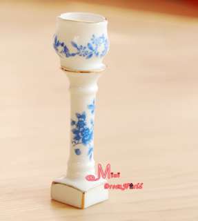 12 Dollhouse Miniature Porcelain Vase W/ Stand Set  