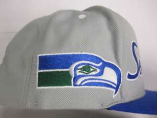 Mitchell and Ness Seahawks Script Snapback in Grey NWT $50  