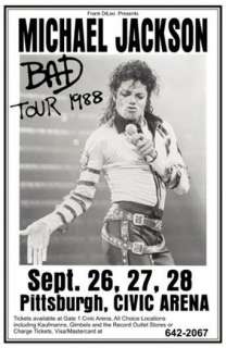 Michael Jackson 1988 World Tour Concert Poster Print  