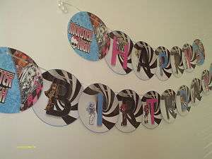 Monster High Happy Birthday Party and/or Personalized Name Banner 